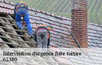 Intervention d'urgence fuite toiture 62380